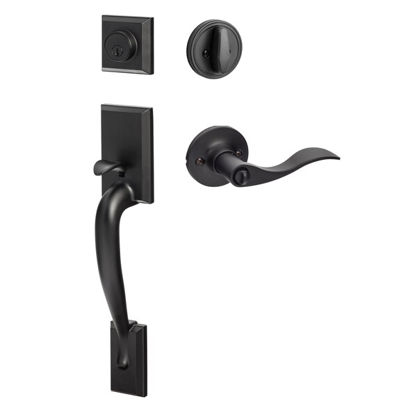 Sure-Loc Hardware Sure-Loc Hardware Madison Handleset, Snowbird Handleset Trim, Flat Black, Right Hand MA507-SB-RH FBL - main